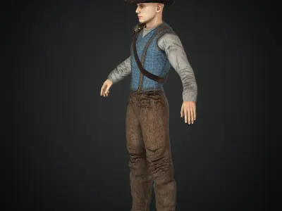  Steampunk rigged character Low-poly 3D model