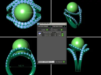 Pear Woman Wedding Ring 195 3D print model