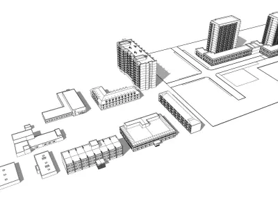 building set  Irpin military hospital multi storey building  3D model