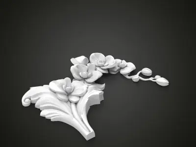Orchid decor fretwork 3D print model