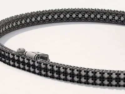 Double-row tennis bracelet 1 point 6 mm 3D print model