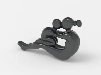 Mother and kid sculpture 3D print model