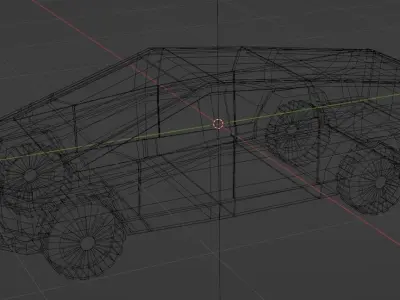 Golden cyber truck 3D model