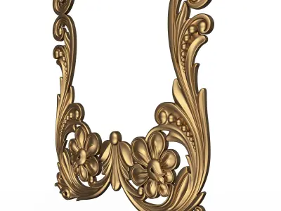 Classic Frame and Mirror 062 Low-poly 3D model