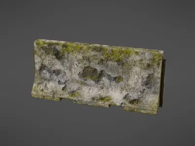 Concrete barrier Low-poly 3D model