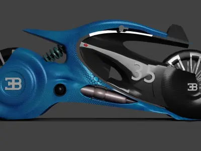 Bugatti motorcycle Low-poly 3D model