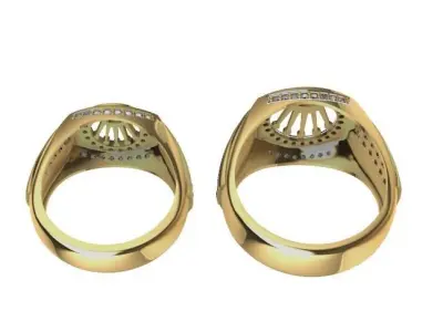 Conjunto de anillos para hombre y mujer -v- 3D print model