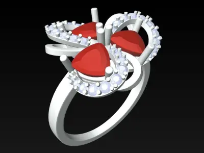 Stone Ring - Womens Rings - GN251 3D print model