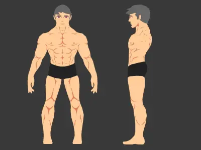 Game-Ready Stylized Male Basemesh Low-poly 3D model