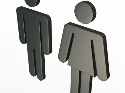 Male and Female Symbol Low-poly 3D model