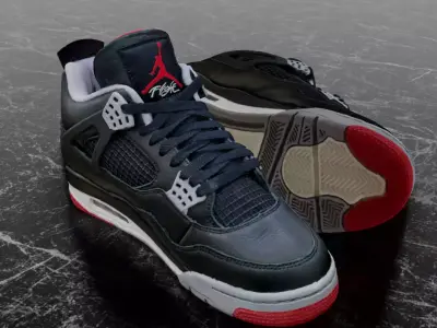 AIR JORDAN 4 BRED REIMAGINED 3D SHOES Low-poly 3D model