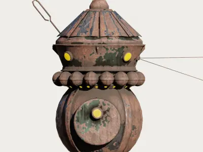 Metall house Low-poly 3D model