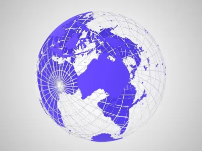 Globe News Skeleton Indigo 3D model