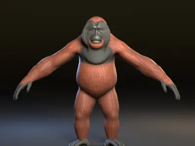 Orangutan Animal 3D Model Low-poly 3D model