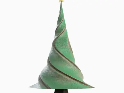 New Year Tree 01  Low-poly 3D model