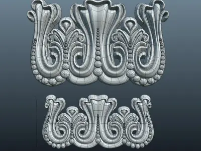 Carved pilaster Low-poly 3D model