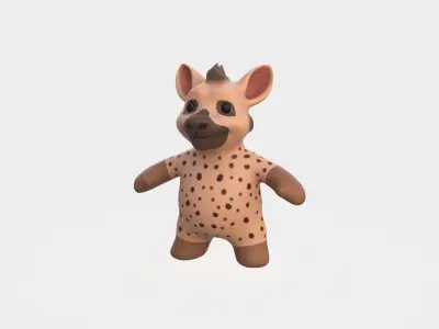 Little animal baby - Hyena cute - Animated Low-poly 3D model