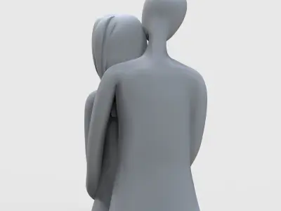Bear Hug Couple Decoration 3D print model