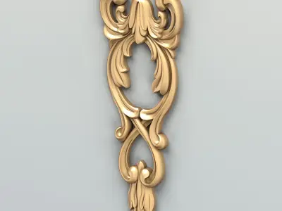Carved decor vertical 017 3D model