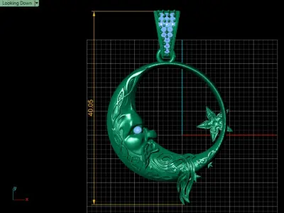 MOON STAR PENDANT 3D PRINTABLE MODEL  3D print model