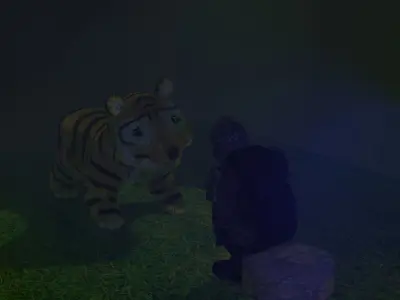 The tiger and the castle guard animated short Low-poly 3D model