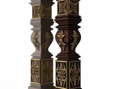 Stair Baluster 09 Low-poly 3D model
