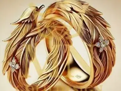 Phoenix Gold Wedding Ring Design 3D print model