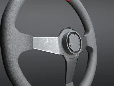 Sports Car Steering Wheel 3D model