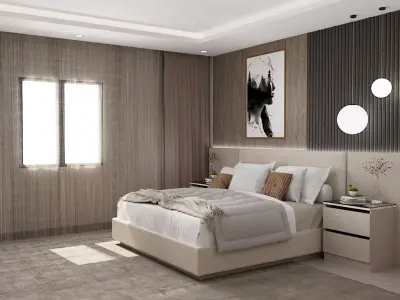 Modern Master Bedroom Scene concept design  3D model