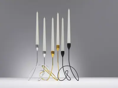 Hold Candle LOOP candelabra Black Blum Chrome-Gold-Paint Black Free 3D model