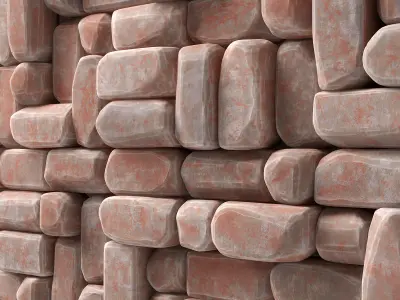 Stone block old decor  3D model