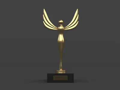 Gold Trophy Cups 3D model 20