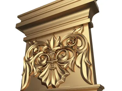 Carved Capital 01101 Low-poly 3D model