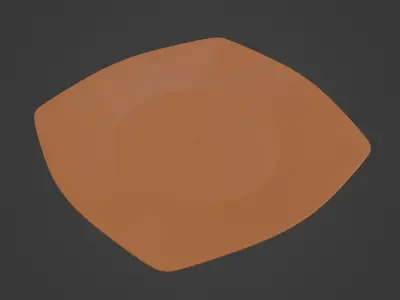 Disposable Plastic Plate A 05 Low-poly 3D model