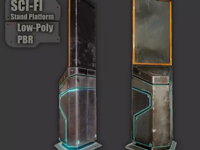 cyberpunk stand platform - PBR  Low-poly 3D model