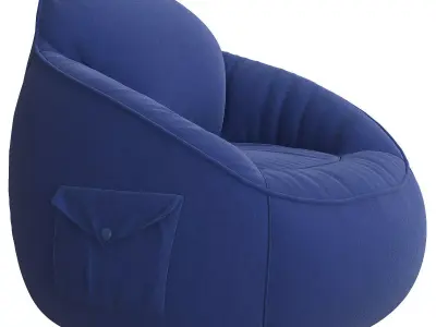 Canvas Bean Bag Chair 3d model Low-poly 3D model