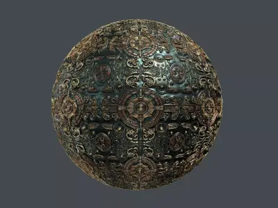 Steampunk Seamless PBR Texture 15 Texture