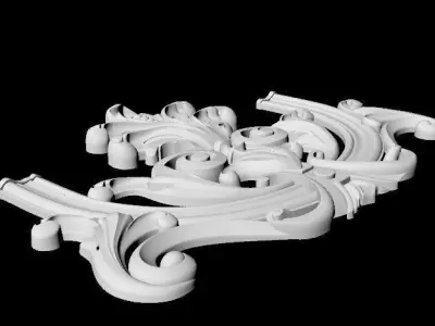Central decor ornament for furniture 3D model 1042