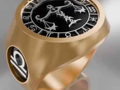 Spring zodiak symbol ring 3D model for 3D printing 3D print model