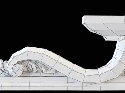 Frontal pair of ornate corbels 3D print model