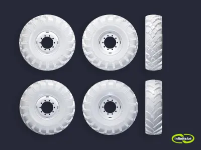 Car Tires Low-poly 3D model