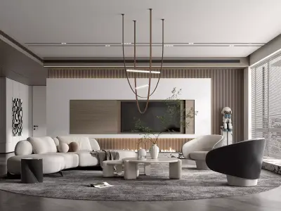 living room Modern 3D model buy