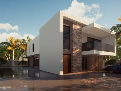 Modern House Design Revit and Twinmotion 3D model