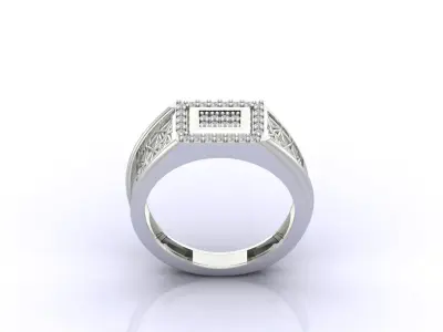 Print Ready STL 3DM  Gents Rings Diamond Men Ring  3D print model 139