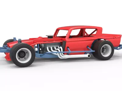 Vintage Asphalt Modified stock car V9 Scale 1 to 25 3D print model