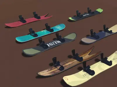 Snow Board Actions 3D model