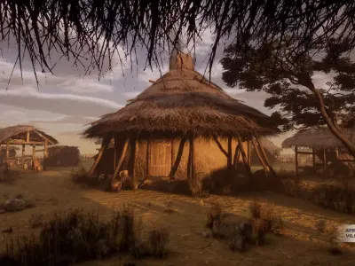 African Village - Unreal Engine Project Low-poly 3D model