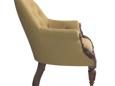 Early Victorian Rosewood Armchair 3D model