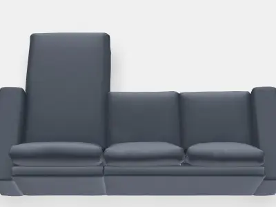 VIMLE 3-seat sofa with chaise longue 12 Low-poly 3D model