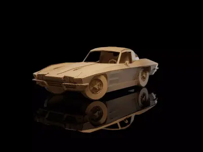 CHEVROLET CORVETTE C2 Sting Ray 1963 cardboard car 3D model